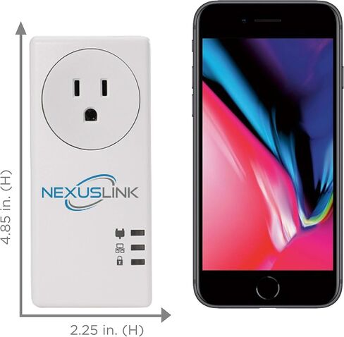 NexusLink Powerline G.hn Powerline Adapter | Pass-Through Outlet | 1200Mbps I Single Device (GPL-1200PT) in Kuwait