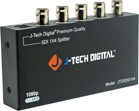 J-Tech Digital SDI Splitter | 1 Input, 4 Outputs | Supports 1320ft. | Compatible with SD, HD, 3G-SDI for Cameras, Monitors in Saudi Arabia