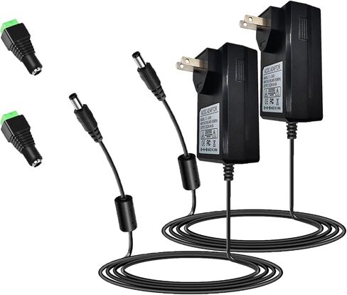 2 Pack HZHFCB 24V Power Supply Adapter 24 Volt 2A Power Supply AC to DC Converter Transformer Input AC 100-240V 50-60Hz and Output DC 24V with 5.5x2.5mm Tip for LED Strip 3D Printer CCTV System. in Kuwait