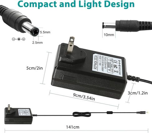 2 Pack HZHFCB 24V Power Supply Adapter 24 Volt 2A Power Supply AC to DC Converter Transformer Input AC 100-240V 50-60Hz and Output DC 24V with 5.5x2.5mm Tip for LED Strip 3D Printer CCTV System. in Kuwait