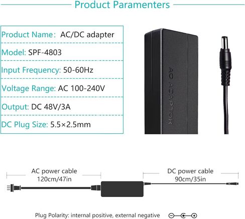 48V 2A Power Supply Adapter AC 100-240V to DC 48V 2A Power Adapter Chager Interface 5.5 x 2.5mm Plug in Kuwait