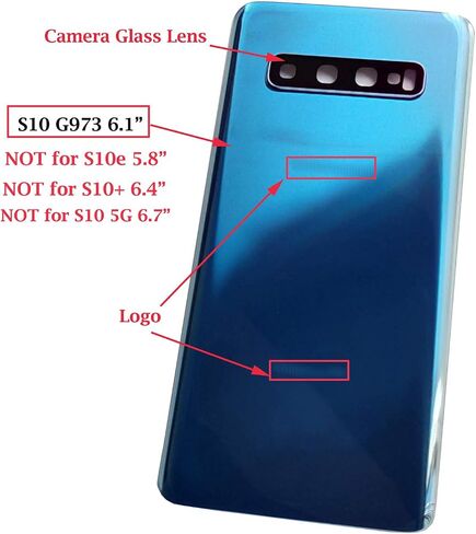 ubrokeifixit Galaxy S10 G973 Rear Back Glass Door Cover Replacement for Samsung Galaxy S10 6.1" G973 G973U G973W G973F,w/Camera Lens (Black) in Kuwait