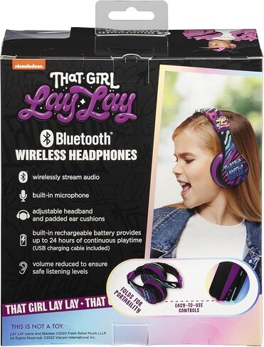 eKids That Girl Lay Lay Bluetooth Headphones, Wireless Headphones with Microphone, Kids Headphones for School, Home, or Travel in Saudi Arabia
