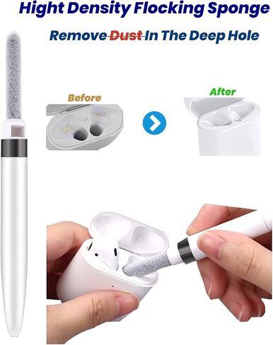 AHERO 4 in 1 Cleaner Kit for AirPods, Cleaning Pen for Earphones, Cleaning Tool for Charging Case and Headphones (Black) in Saudi Arabia