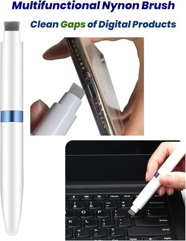 طقم تنظيف 4 في 1 من AHERO لأجهزة AirPods، عبوتين من أقلام التنظيف لسماعات الأذن، أداة تنظيف لعلبة الشحن وسماعات الرأس (أزرق وأسود) in Kuwait