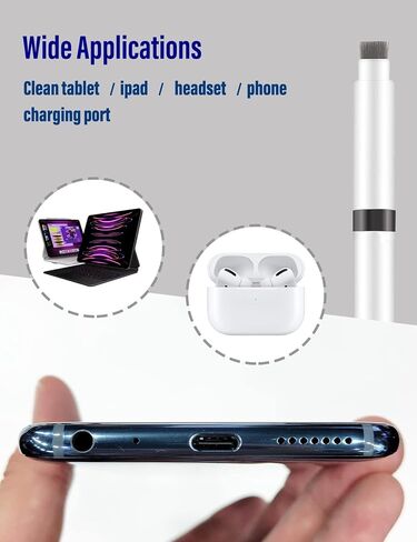 AHERO 4 in 1 Cleaner Kit for AirPods, Cleaning Pen for Earphones, Cleaning Tool for Charging Case and Headphones (Black) in Saudi Arabia