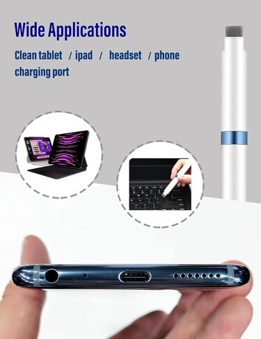 طقم تنظيف 4 في 1 من AHERO لأجهزة AirPods، عبوتين من أقلام التنظيف لسماعات الأذن، أداة تنظيف لعلبة الشحن وسماعات الرأس (أزرق وأسود) in Kuwait