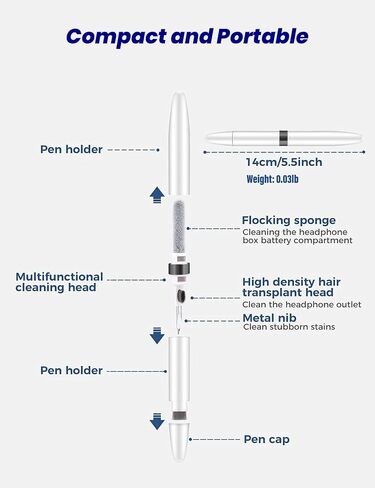 AHERO 4 in 1 Cleaner Kit for AirPods, Cleaning Pen for Earphones, Cleaning Tool for Charging Case and Headphones (Black) in Saudi Arabia