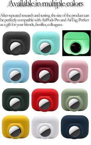 2 in 1 Protective Skin Case Compatible for Airpods Pro and Airtag Case Combo Set, Silicone GPS Tracker Cover Holder, Soft Shock-Proof Anti-Scratch Anti-Lost(Black) in Kuwait