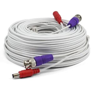 Swann BNC Coaxial Cable for Security Camera CCTV System, Audio Video Extension Power Cables, UL Certified and Fire Resistant, 100ft (100 Ft / 30 M) (SWPRO-30ULCBL)