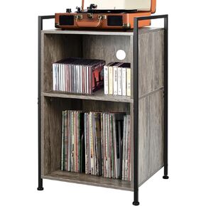 BOEASTER Record Player Stand, 3-Tier Turntable Stand with Vinyl Record Storage Holds 160 Albums, Record Player Table with Record Storage Shelf for Living Room Bedroom, Brown in Kuwait