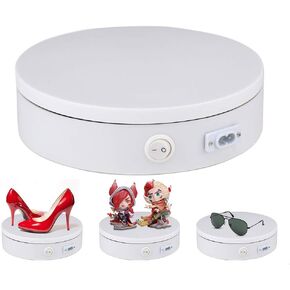 Motorized Photography Turntable,Newerpoint Automatic Revolving Platform Perfect for 360 Degree Images,Professional for Shop Display Stand,Product Display or Cake Display,55lb Load Dia 7.8inch- White