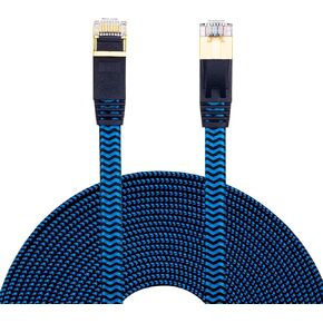 Cat 7 Ethernet Cable 65 ft Hftywy Ethernet Cable Nylon Braided Cat 7 Flat Internet Network Computer Patch Cord RJ45 Network Cable Cat7 LAN Cable for PC Laptop Modem Router