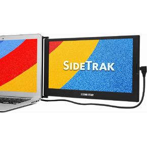 SideTrak Slide Portable Monitor for Laptop 12.5" FHD 1080P IPS Attachable Laptop Screen | Efficient USB Power | Compatible with Mac & Chrome 13" -17" Laptops (Patent Pending) | Black