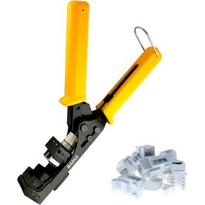 أداة إنهاء BASGI 90° RJ45 لمقبس حجر الزاوية RJ45، متوافقة مع مقابس Cat5/Cat6، 10 بيضاء Cat6 Keystone in Kuwait