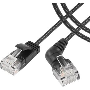 SinLoon 360° Rotation CAT6A Ethernet Cable,Straight to Right Angle High Speed 10Gbps 500Mhz Network Cord, Soft Nylon Net LAN Super Light Cord,UTP Shielded Twisted Pair for PC,Router,Modem(1.5M/4.9FT)