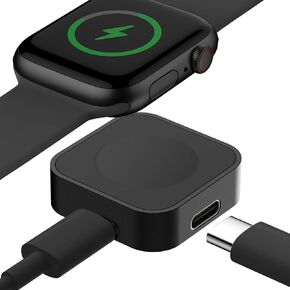 Lovandare Magnetic Charger Adapter for Apple Watch, Reuse USB-C or iPhone Power Fast Charger Cable, Metal Case Portable Travel Wireless Cordless Charging Dock for iWatch Ultra, Series SE 9 8 7 6 5 4 3