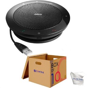 GTW Bundle of Jabra Speak 510 MS Bluetooth Speakerphone (10 Pack) - PC, MAC, Tablet, Smartphone Compatible, Teams Version - and Cloth (10 Pack)