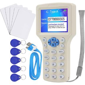 قارئ وكاتب/ناسخ بتقنية تحديد الهوية بموجات الراديو بتردد 125KHz 13.56MHz و10 ترددات من هيرناس، ناسخة بطاقة هوية ممتازة IC HID، قارئ ان اف سي، استنساخ بطاقات مفاتيح فوب، فك تشفير UID مع واجهة USB in Kuwait