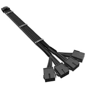 SYBECHATF RTX 4090 4080 4070TI 16Pin(12+4) to 4x8Pin PCI-E 5.0 Sleeved Extension Cable,12Pin to 4x8Pin Compatible 4090 4080 4070TI Series and RTX3090ti,14inch with Cable Combs (16AWG/Black) in Kuwait