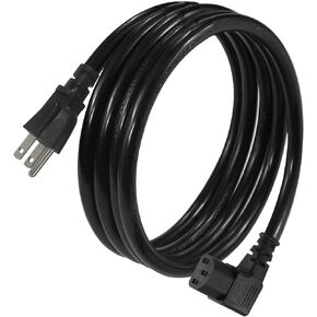 1FT Right Angle Computer Power Cord - NEMA 5-15 Plug to IEC C13 Power Cord,Universal PC Power Supply Cord, 16AWG, Black C13 3 Prong Angled AC Cord for PC Monitor/TV in Kuwait