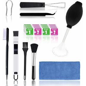 (مجموعة من 10) مجموعة متينة لتنظيف لوحة المفاتيح، كمبيوتر محمول إلكترونيات منظف فرشاة تنظيف صغيرة وطقم مسح in Kuwait