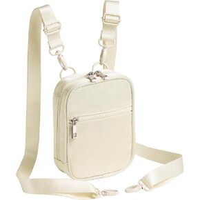 حقيبة كروس بودي من Uselike للنساء للسفر، حقيبة ظهر فاني متعددة الأوضاع مع شريطين قابلين للتعديل 1.5 لتر (كاكي فاتح) in Kuwait