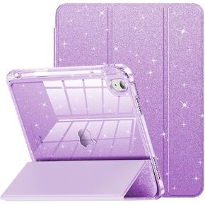 INFILAND Glitter Case for iPad A16 11th/10th Generation 11/10.9 Inch | 2025/2022 Sparkly Clear Cute Protective Cover Back with Pencil Holder For Kids Girls Rose Pink in Saudi Arabia