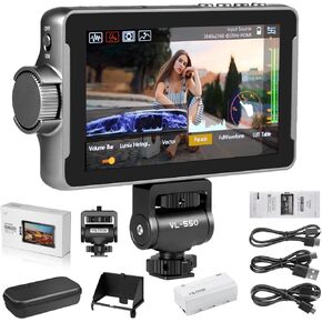 VILTROX DC-550 LITE 5.5'' On Camera Monitor with Battery, 4K HDMI Full HD 400 Nits Camera Field Monitor Touch Screen for Sony Canon Nikon, 3DLUT, Focus Peaking, Histogram, False Colors