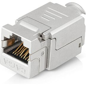 Everest Media Solutions RJ45 Shielded Keystone Jack - 24-Pack - Slim Profile, 90 Degrees, F/STP Female Connector - Tested for CAT5e, CAT6, CAT6A, CAT7 - up to 10GB Speed in Saudi Arabia