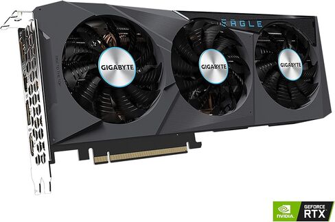 جيجابايت بطاقة رسومات جيفورس RTX 3070 ايجل او سي 8G (REV2.0)، 3 مراوح ويندفورس، ال اتش ار، 8 جيجا 256 بت GDDR6، بطاقة فيديو GV-N3070EAGLE OC-8GD in Saudi Arabia