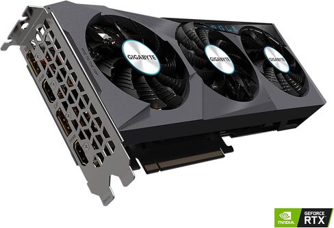 جيجابايت بطاقة رسومات جيفورس RTX 3070 ايجل او سي 8G (REV2.0)، 3 مراوح ويندفورس، ال اتش ار، 8 جيجا 256 بت GDDR6، بطاقة فيديو GV-N3070EAGLE OC-8GD in Saudi Arabia