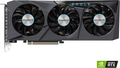 جيجابايت بطاقة رسومات جيفورس RTX 3070 ايجل او سي 8G (REV2.0)، 3 مراوح ويندفورس، ال اتش ار، 8 جيجا 256 بت GDDR6، بطاقة فيديو GV-N3070EAGLE OC-8GD in Saudi Arabia