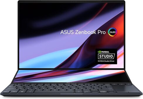 ASUS Zenbook Pro 14 Duo شاشة لمس 14.5 بوصة 16:10، معدل تحديث 120 هرتز، ScreenPad Plus، وحدة المعالجة المركزية Intel i9-13900H، NVIDIA® Geforce RTX 4060، ذاكرة الوصول العشوائي 32 جيجابايت، 1 تيرابايت SSD، Windows 11 Home، أسود تقني، UX8402VV-PS96T in Saudi Arabia
