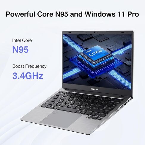 كمبيوتر محمول BiTECOOL مقاس 14 بوصة يعمل بنظام Windows 11، وذاكرة وصول عشوائي 12 جيجابايت وذاكرة وصول عشوائي 512 جيجابايت NVMe SSD، ومعالج Intel Core N95 يصل إلى 3.4 جيجا هرتز، وشاشة FHD IPS، وواي فاي 2.4 جيجا/5 جيجا، وBT 5.0، وRJ45، ونوع C، وكاميرا ويب و in Kuwait