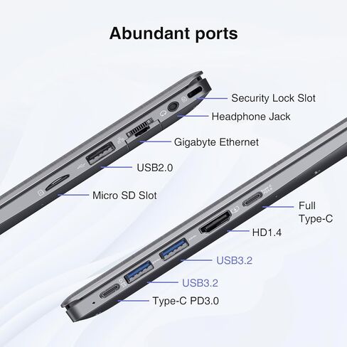 كمبيوتر محمول BiTECOOL مقاس 14 بوصة يعمل بنظام Windows 11، وذاكرة وصول عشوائي 12 جيجابايت وذاكرة وصول عشوائي 512 جيجابايت NVMe SSD، ومعالج Intel Core N95 يصل إلى 3.4 جيجا هرتز، وشاشة FHD IPS، وواي فاي 2.4 جيجا/5 جيجا، وBT 5.0، وRJ45، ونوع C، وكاميرا ويب و in Kuwait