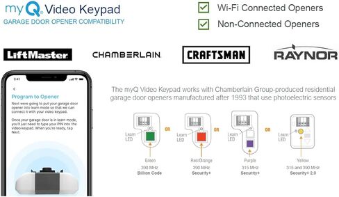 لوحة مفاتيح فيديو Liftmaster VKP1-LM MyQ مع كاميرا وواي فاي والتحكم في الهاتف الذكي. لوحة مفاتيح Smart Garage لمنزلك الذكي. تعمل مع فتحات تشامبرلين، ليفت ماستر، و كرافتسمان. in Kuwait