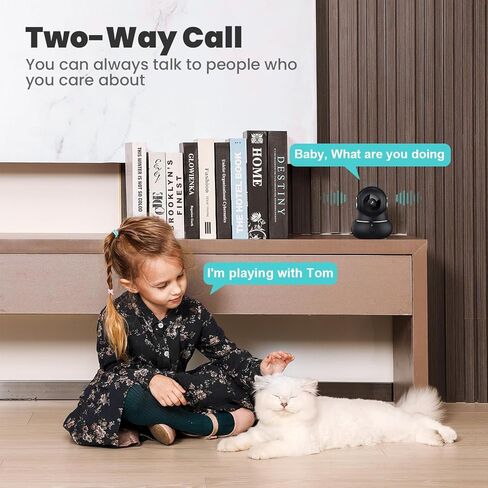 كاميرا أمان داخلية 5 جيجا هرتز، كاميرات Litokam 5 ميجابكسل لأمن المنزل مع نطاق مزدوج 5G/2.4G، كاميرا للحيوانات الأليفة مع تطبيق الهاتف، اكتشاف الحركة/البكاء بالذكاء الاصطناعي، تتبع تلقائي 360، رؤية ليلية، دعم Onvif/NVR/Alexa in Kuwait