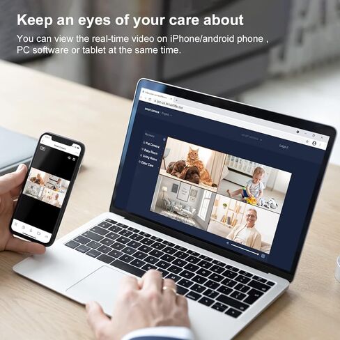 كاميرا أمان داخلية 5 جيجا هرتز، كاميرات Litokam 5 ميجابكسل لأمن المنزل مع نطاق مزدوج 5G/2.4G، كاميرا للحيوانات الأليفة مع تطبيق الهاتف، اكتشاف الحركة/البكاء بالذكاء الاصطناعي، تتبع تلقائي 360، رؤية ليلية، دعم Onvif/NVR/Alexa in Kuwait