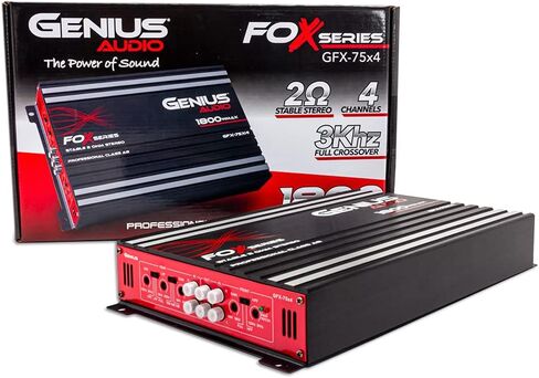 مضخم صوت Genius Audio GFX-75X4 كامل النطاق للسيارة متعدد القنوات 1800 واط بحد أقصى فئة AB 2 أوم ثابت مع نظام حماية الطاقة لتعزيز أداء مكبر الصوت ومكبر الصوت in Kuwait