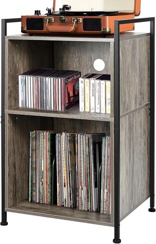 BOEASTER Record Player Stand, 3-Tier Turntable Stand with Vinyl Record Storage Holds 160 Albums, Record Player Table with Record Storage Shelf for Living Room Bedroom, Brown in Kuwait