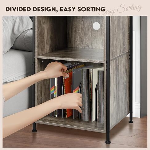 BOEASTER Record Player Stand, 3-Tier Turntable Stand with Vinyl Record Storage Holds 160 Albums, Record Player Table with Record Storage Shelf for Living Room Bedroom, Brown in Kuwait