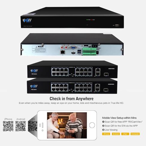 GW Security 32 Channel PoE NVR UltraHD 4K Smart AI Security Camera System with 32 x 4K (8MP) IP Microphone Dome Camera, 100ft Night Vision, Face/Human/Vehicle Detection Waterproof Surveillance Camera in Saudi Arabia