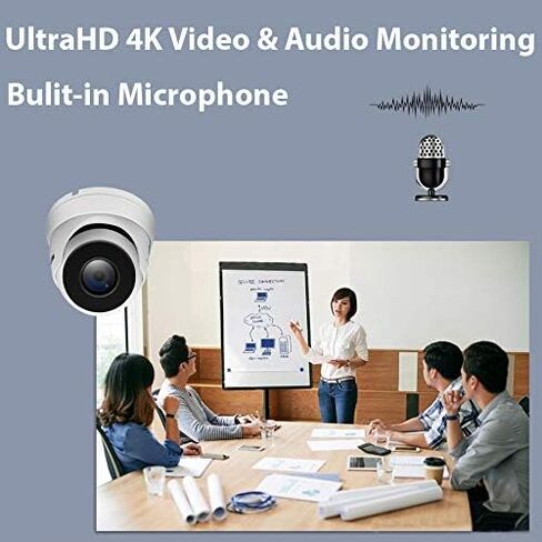 GW Security 32 Channel PoE NVR UltraHD 4K Smart AI Security Camera System with 32 x 4K (8MP) IP Microphone Dome Camera, 100ft Night Vision, Face/Human/Vehicle Detection Waterproof Surveillance Camera in Saudi Arabia