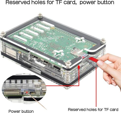 جيكوورم حافظة كمبيوتر 9 طبقات لجهاز راسبيري باي 5 4 جيجابايت/8 جيجابايت - اسود وشفاف (P394) in Kuwait