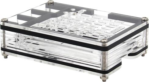 جيكوورم حافظة كمبيوتر 9 طبقات لجهاز راسبيري باي 5 4 جيجابايت/8 جيجابايت - اسود وشفاف (P394) in Kuwait