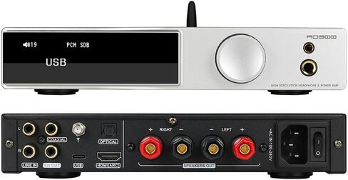 SMSL AO300 MA5332MS Class D Power Amplifier CS43131 165W x 165W DAC Headphone Amp, USB/Coax/Opt/HDMI ARC/RCA Input 2.1 Channel Speaker/Subwoofer 4.4mm/6.35mm Headphone Output, MQA-CD DAC Amp(Black) in Kuwait