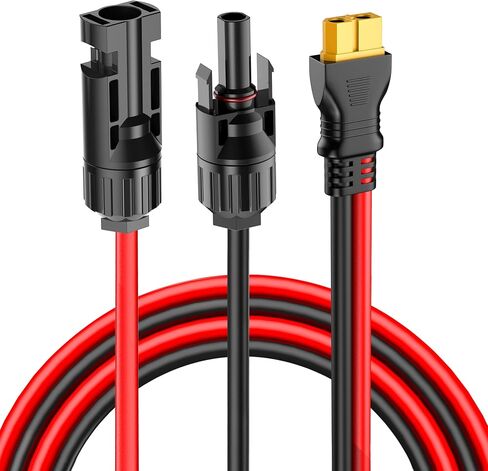 YQMAJIM Solar Panel Connector to XT60 Extension Cable,(10AWG 3.3Ft) XT60 Connector to Solar Panel Charging Cord, Panel Solar to XT60 Adapter Charge Cable for RV Portable Power Station Solar Generator in Kuwait