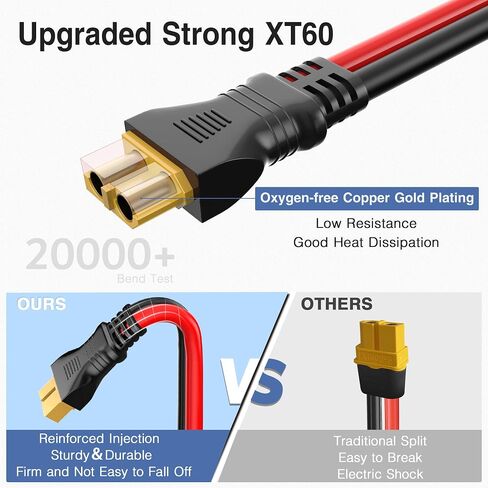 YQMAJIM Solar Panel Connector to XT60 Extension Cable,(10AWG 3.3Ft) XT60 Connector to Solar Panel Charging Cord, Panel Solar to XT60 Adapter Charge Cable for RV Portable Power Station Solar Generator in Kuwait