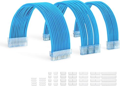 Formulamod Sleeve Extension Power Supply Cable Kit 18AWG ATX 24P+ EPS 8-P+PCI-E8-P with Combs for PSU to Motherboard/GPU (Black) in Kuwait